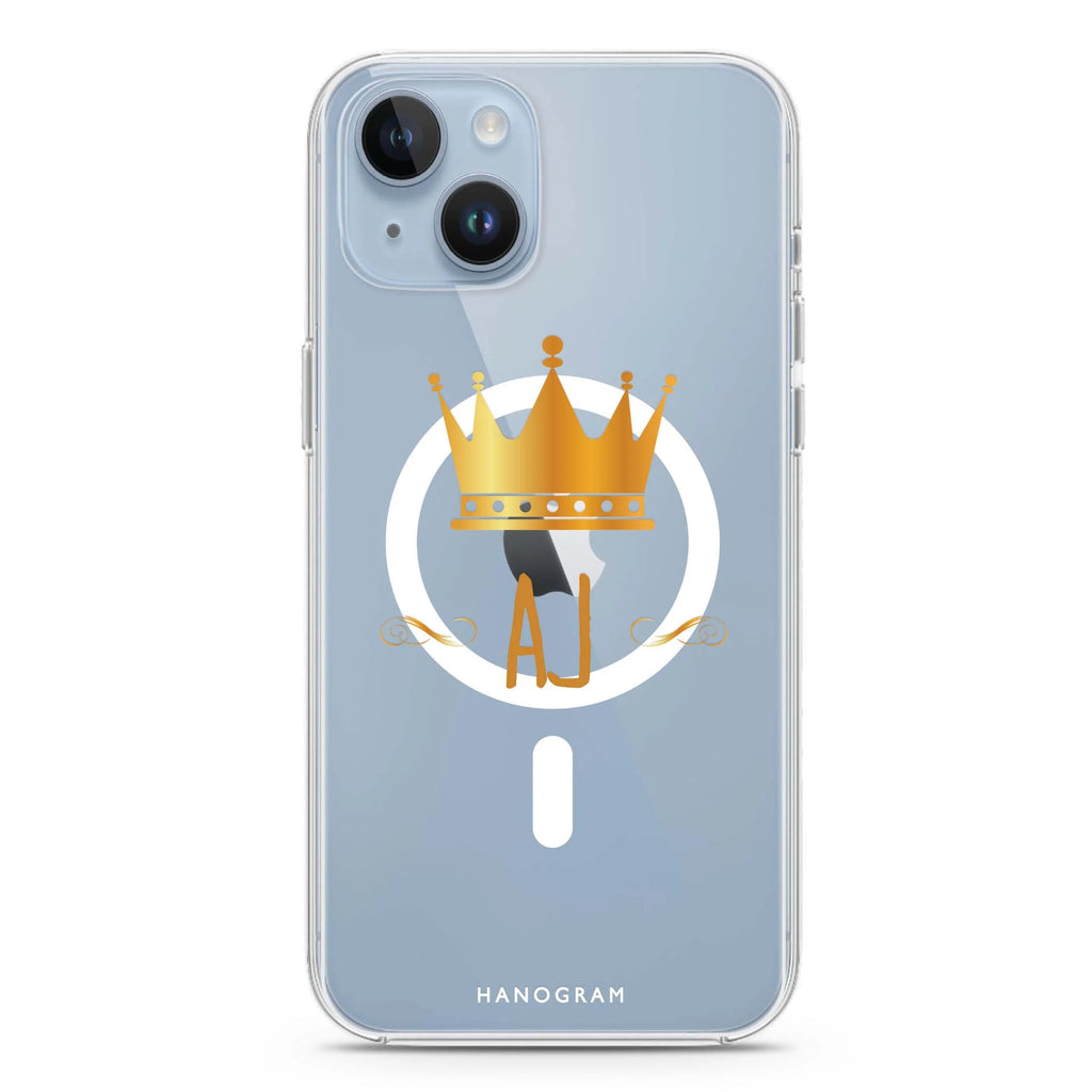 King's crown iPhone 14 Plus Magsafe 兼容水晶透明保護殼