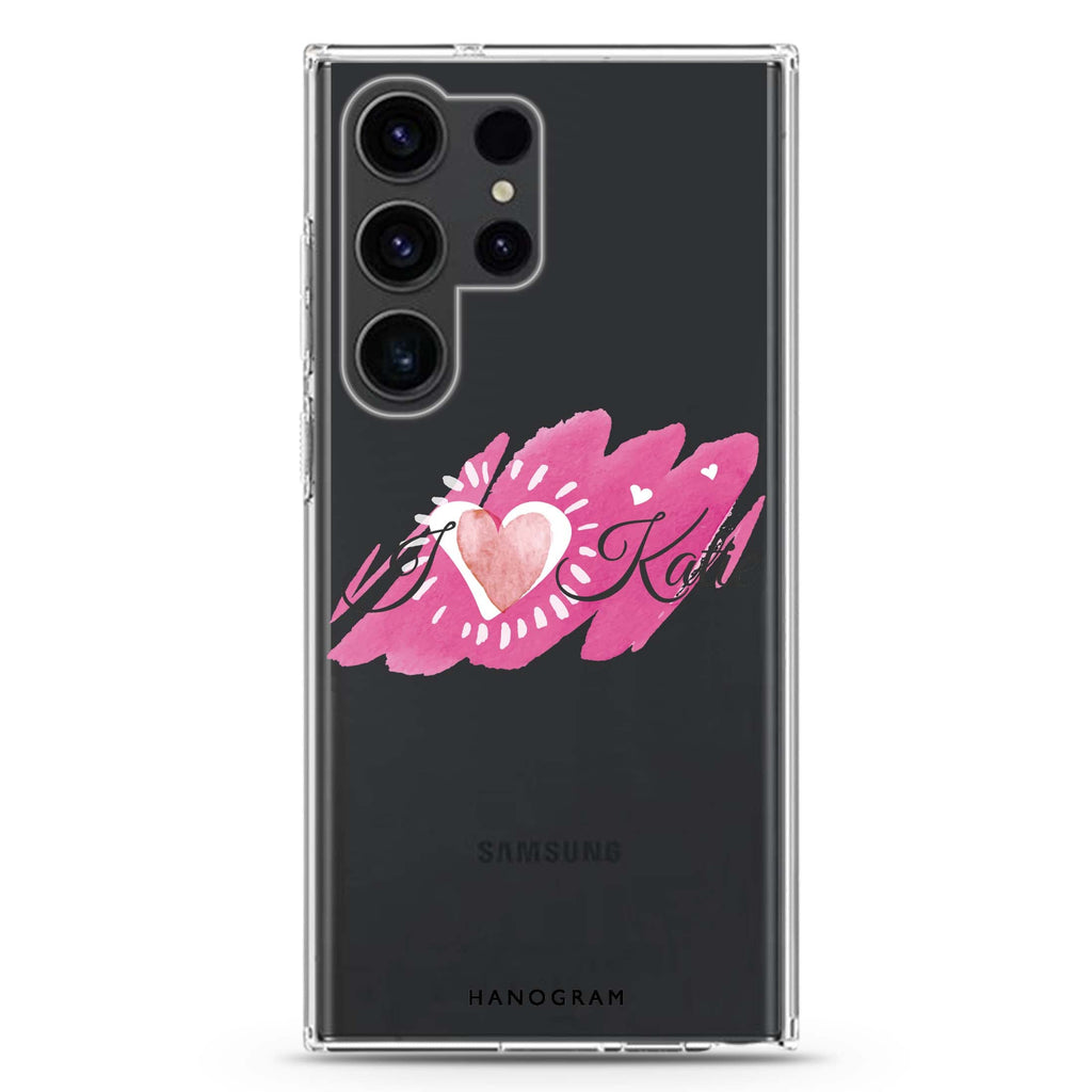 Loves message Samsung Galaxy Ultra 可加名字透明保護殼，適用 S26/S25/S24/S23 Ultra，圖1