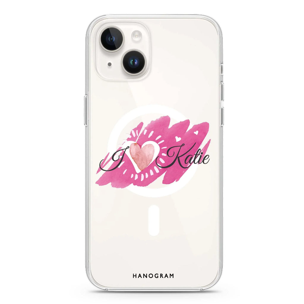 Loves message iPhone 14 Magsafe 兼容水晶透明保護殼