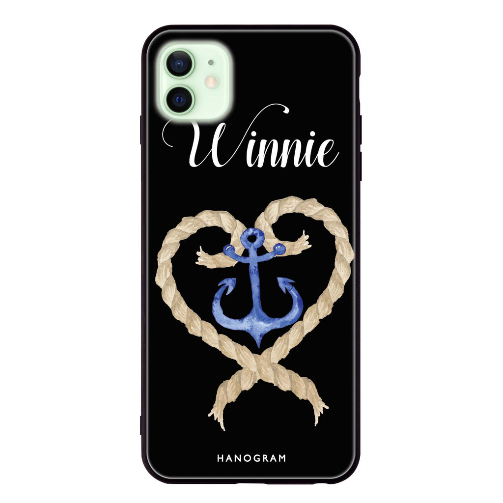 Heart & Anchor iPhone 12 mini 超薄強化玻璃殻