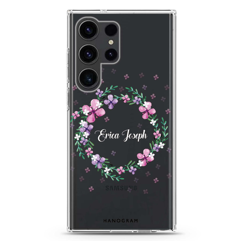 Floral Ring II Samsung Galaxy Ultra 可加名字透明保護殼，適用 S26/S25/S24/S23 Ultra，圖1