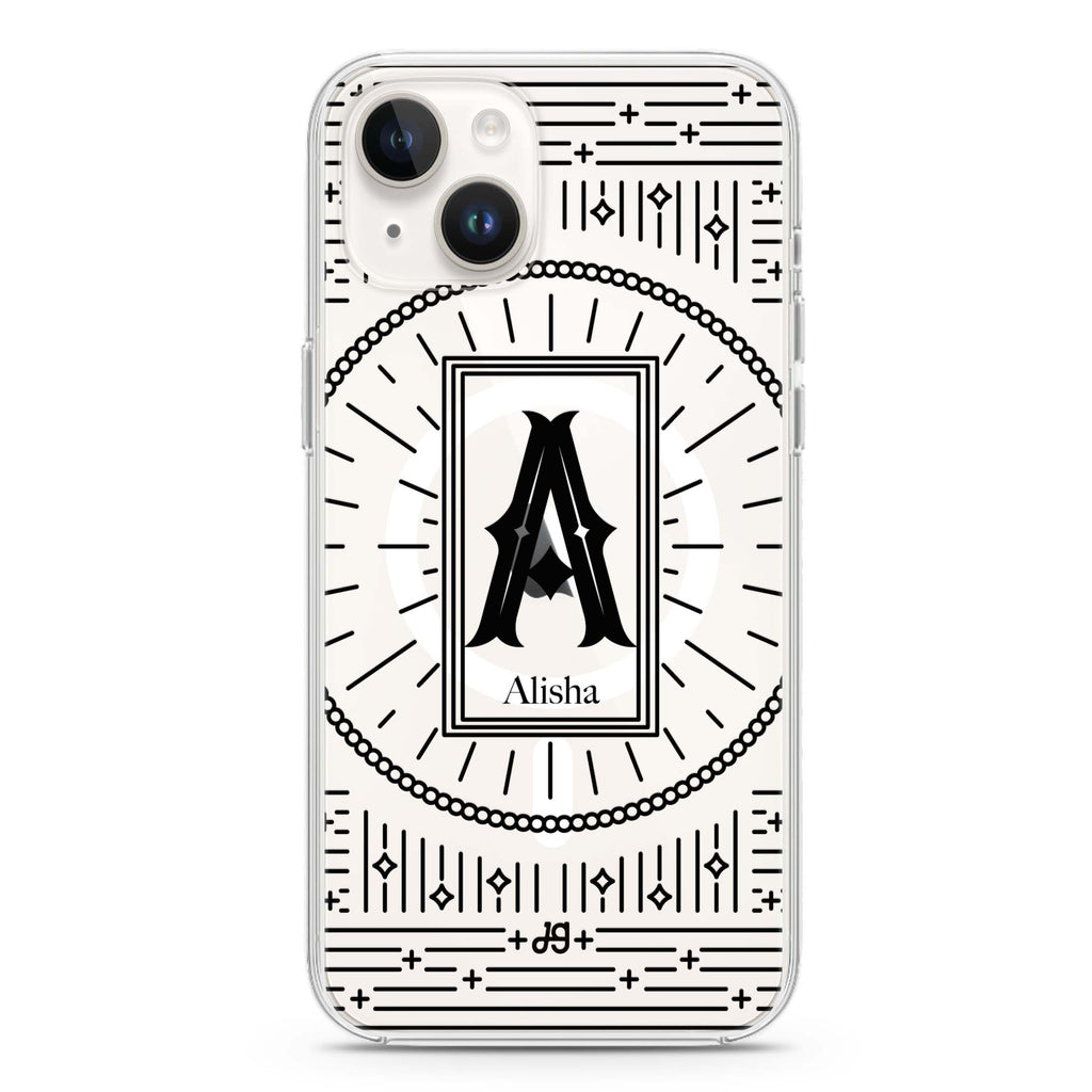 Artistic Monogram II iPhone 14 Magsafe 兼容水晶透明保護殼