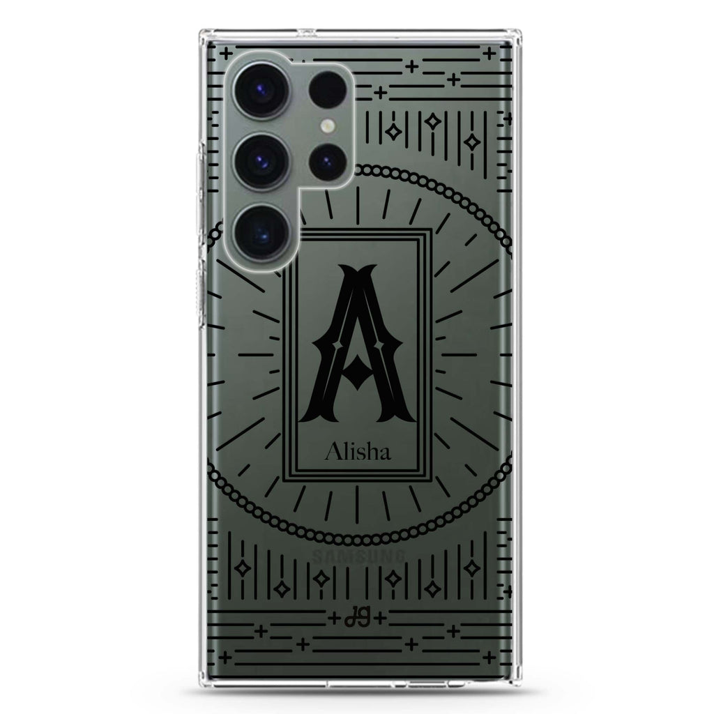Artistic Monogram II Samsung Galaxy Ultra 透明保護殼，適用 S26/S25/S24/S23 Ultra，圖1