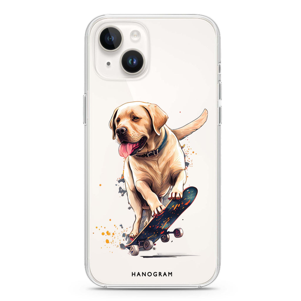 Dog on skateboard iPhone 14 plus 水晶透明保護殼