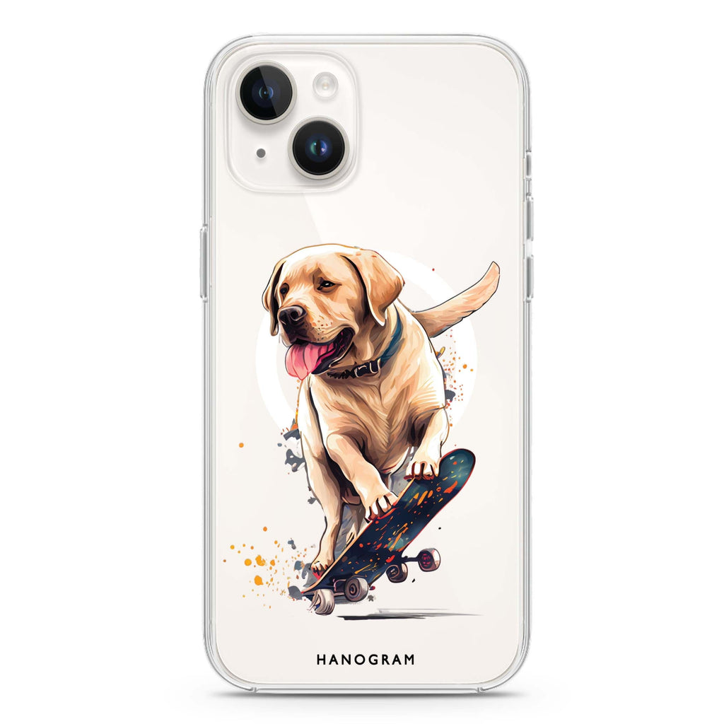 Dog on skateboard iPhone 14 Magsafe 兼容水晶透明保護殼
