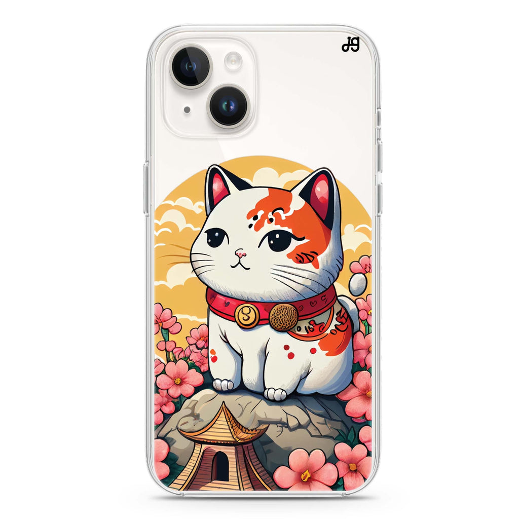 Cat & Flowers iPhone 14 Plus Magsafe 兼容水晶透明保護殼